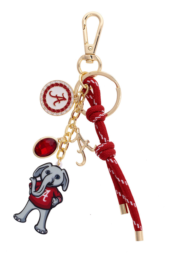 Alabama Crimson Tide Cluster Bag Charm in Crimson & Shiny Gold