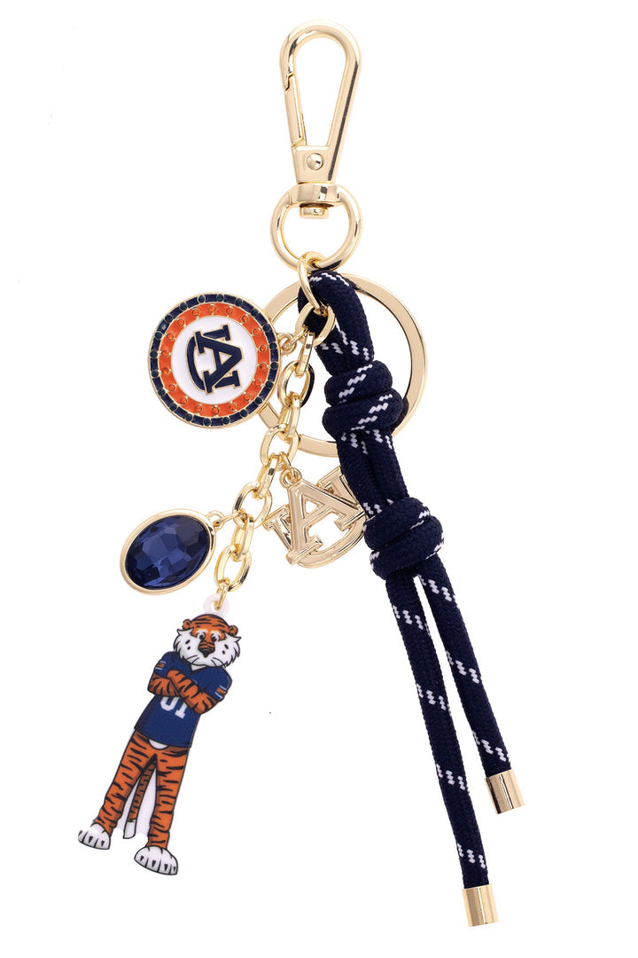 Auburn Tigers Cluster Bag Charm in Navy & Shiny Gold