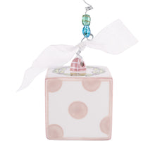 Load image into Gallery viewer, Pink Baby's 1st Christmas Block Ornament
