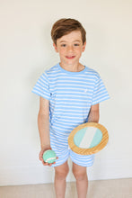 Load image into Gallery viewer, Beaufort Bonnet Carter Crewneck Sarasota Sky Stripe/Worth Ave White
