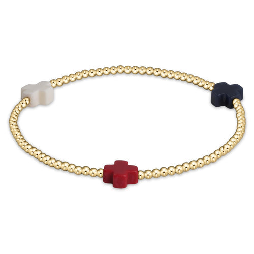 Enewton Signature Cross 2mm Gold Bead Bracelet Firecracker