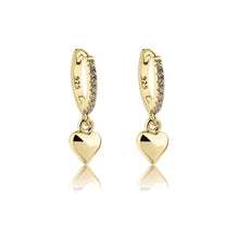 Load image into Gallery viewer, 14K Gold-Plated Huggie with Heart Earrings for Kids, Girls
