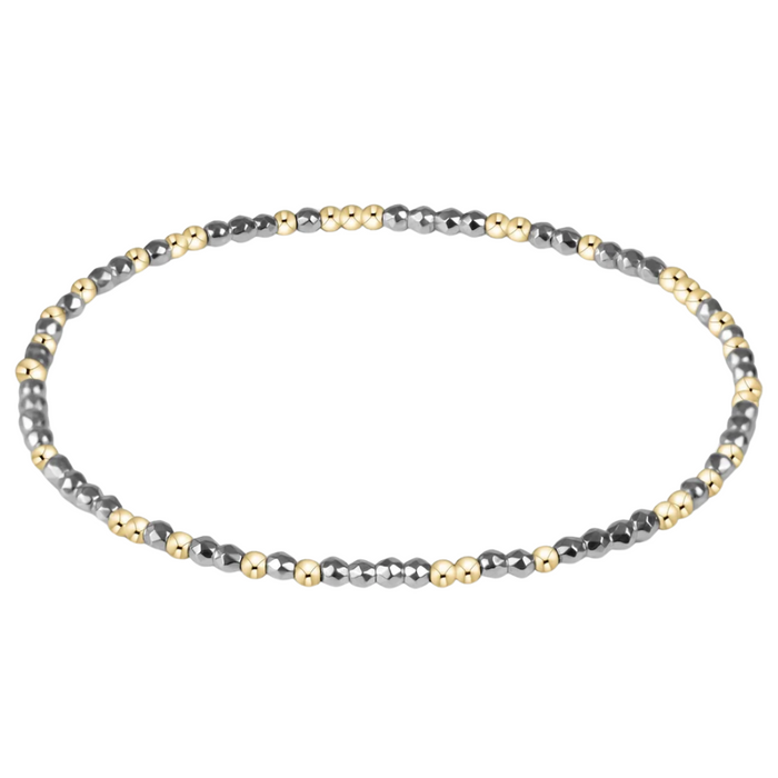 Enewton Extends Hope Unwritten Silver Faceted Hematite 2mm Beaded Bracelet