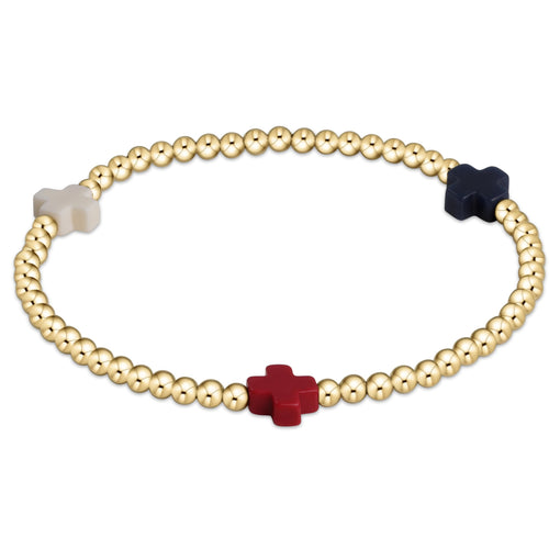 Enewton Signature Cross 3mm Gold Bead Bracelet Firecracker