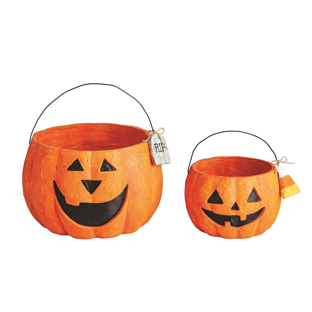 Mache Pumpkin Treat Buckets