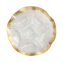 Load image into Gallery viewer, Gold Glass Divided Platter
