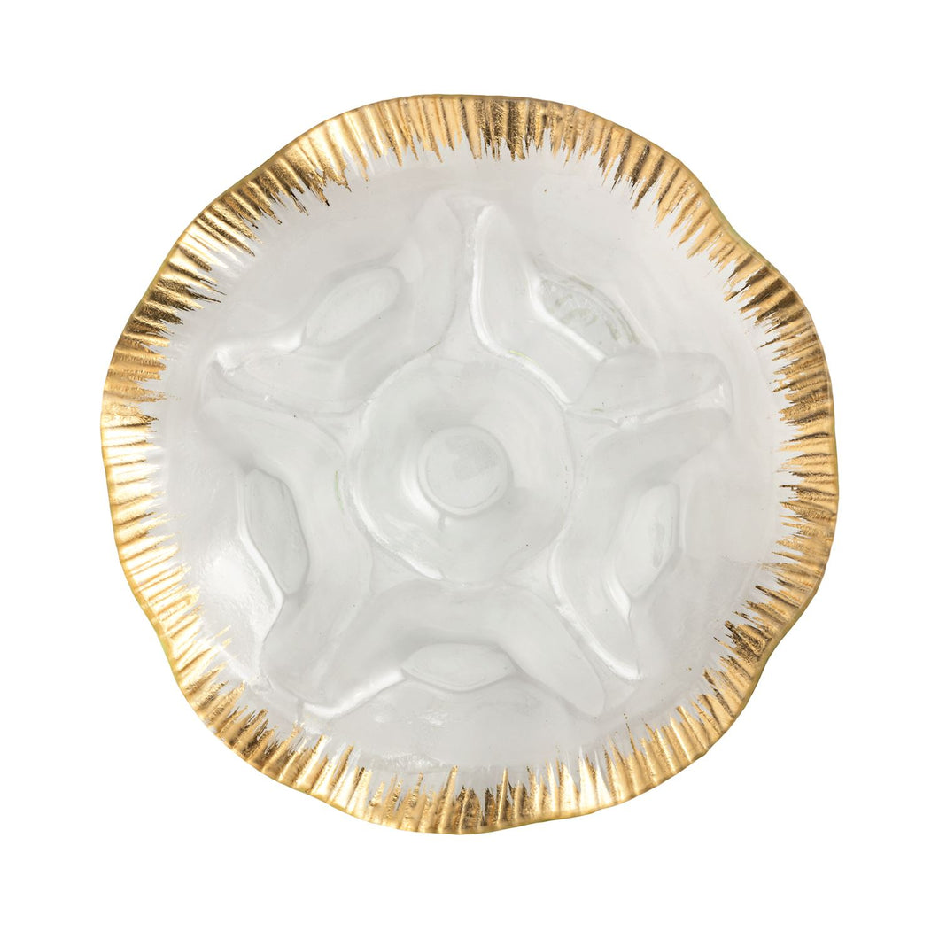 Gold Glass Divided Platter