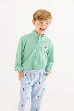 Load image into Gallery viewer, Beaufort Bonnet Dean's List Dress Shirt Gibson Island Green Mini Gingham with Richmond Red Stork
