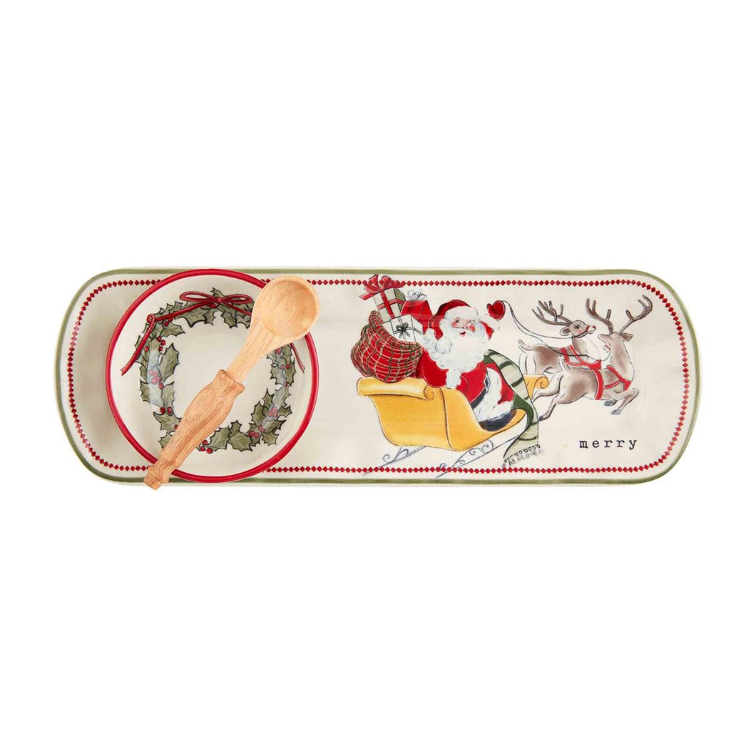 Vintage Sleigh Dip N Tray Set