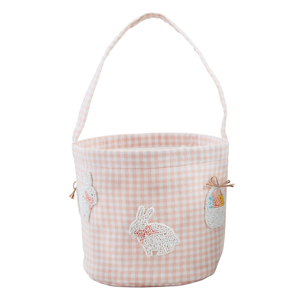 Pink Beaded Easter Bucket