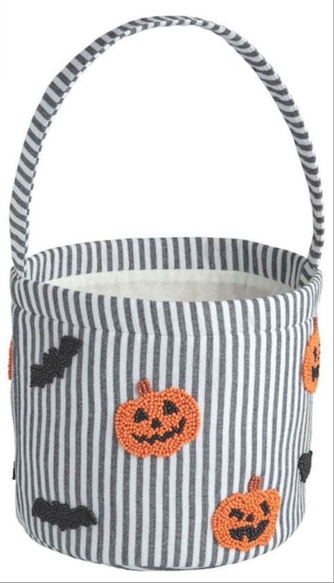 Pumpkin Beaded Halloween Bucket