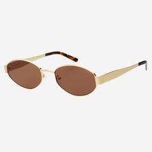 Load image into Gallery viewer, Freyrs Soho Womens Oval Sunglasses: Gold / Brown
