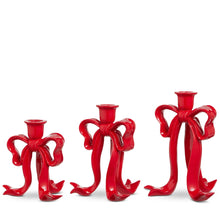 Load image into Gallery viewer, Red Bow Candlesticks
