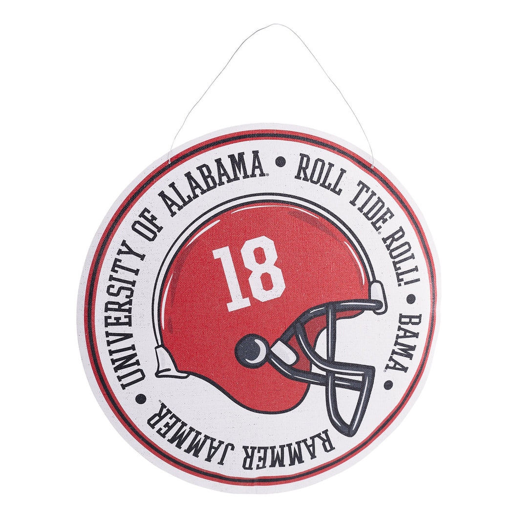 Alabama Wreath/Helmet Burlee Doorhanger