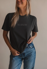 Load image into Gallery viewer, Can&#39;t Throw Stones Tee- Charcoal | Christian Faith Tee
