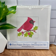 Load image into Gallery viewer, Cardinal with Holly Needlepoint Kit (Christmas series)
