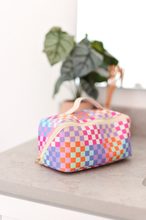 Load image into Gallery viewer, Happy Checkered- Hold All Make Up Bag (Multi Checkered)
