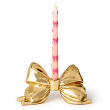Load image into Gallery viewer, Large Gold Bow Taper Candle Holder
