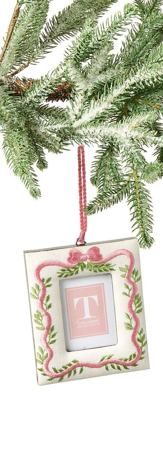 Holiday Memories Embroidered Photo Frame Ornament