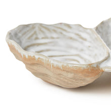 Load image into Gallery viewer, Artisinal Reactive Glaze 3 Section Oyster Shell Tidbit Dish/Tray
