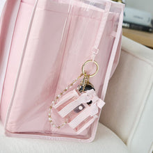 Load image into Gallery viewer, Jelly Tote Bag Keychain Ballet Pink Bow
