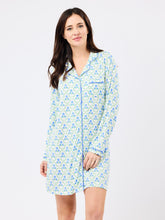 Load image into Gallery viewer, Charlotte Nightshirt Sweetbriar Lattice Blue
