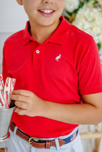 Load image into Gallery viewer, Beaufort Bonnet Prim and Proper Polo SS-Pima Richmond Red/ Worth Ave White
