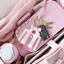 Load image into Gallery viewer, Jelly Tote Bag Keychain Ballet Pink Bow
