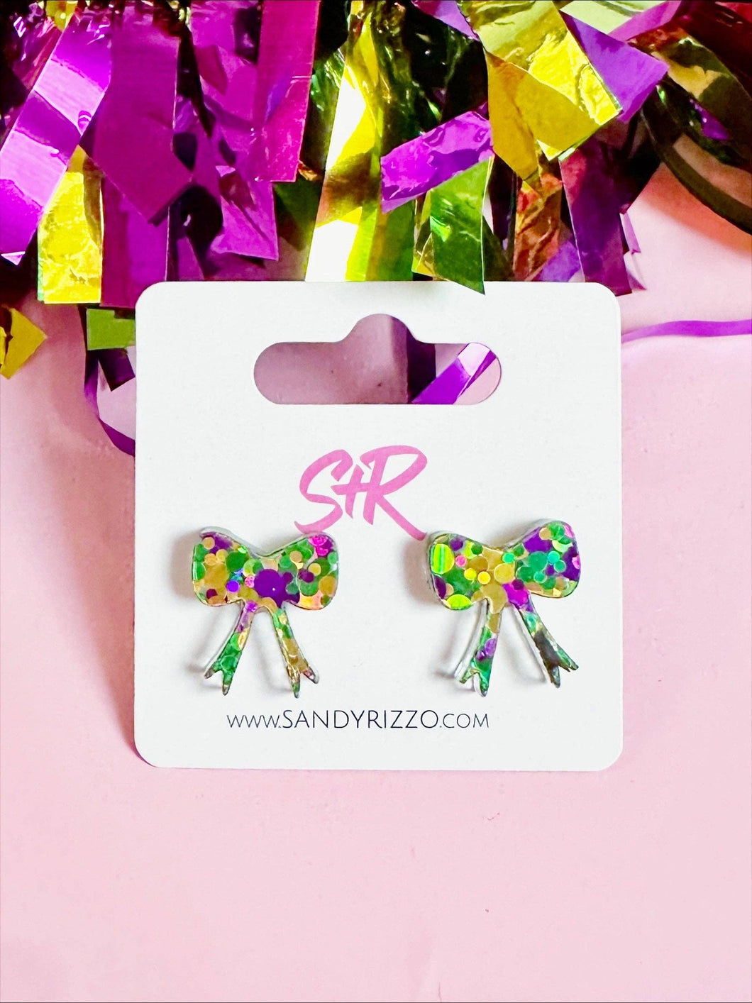 Mardi Gras Bow Stud