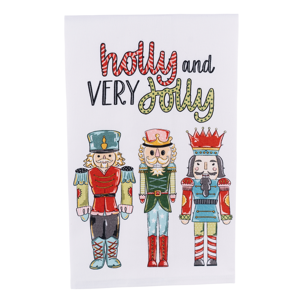 Holly Jolly Nutcracker Tea Towel