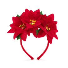 Load image into Gallery viewer, Red Poinsettia Flower LED Headband
