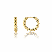 Load image into Gallery viewer, 14k-Gold Plated Scallop Huggie Hoop Hypoallergenic: Gold
