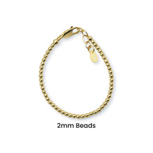 Load image into Gallery viewer, 14K Gold-Plated SterlingSilver Baby or Girls Beaded Bracelet: Gold - 3mm / Medium 1-5 Years
