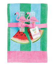 Load image into Gallery viewer, Terry Cloth Beach Towel &amp; Clip Set
