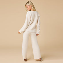 Load image into Gallery viewer, Softies Waffle Marshmallow V-Neck w/Long Pant Almond

