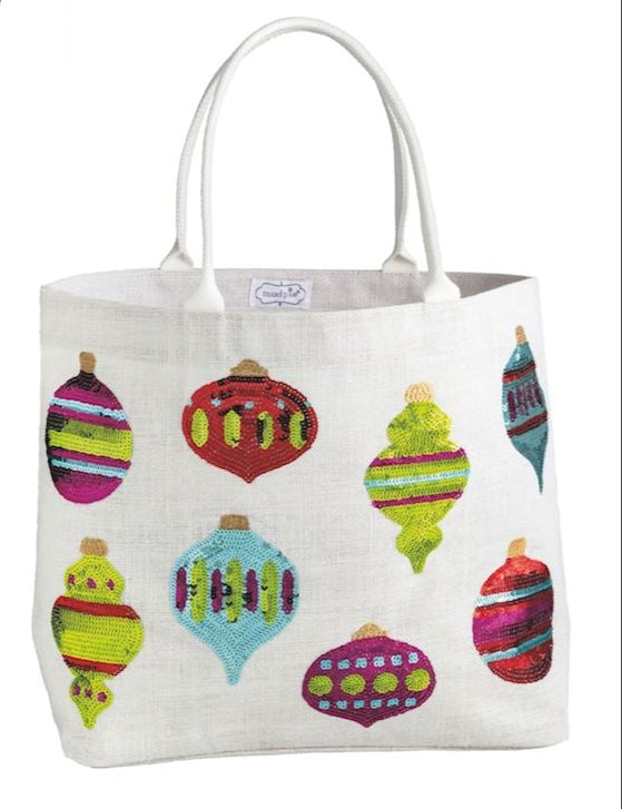 Holiday Sparkle Tote White