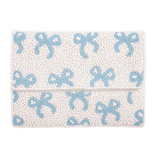 Load image into Gallery viewer, Blue Bow Beaded Clutch
