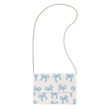Load image into Gallery viewer, Blue Bow Beaded Clutch
