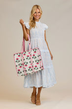 Load image into Gallery viewer, Peony Block Print Tote
