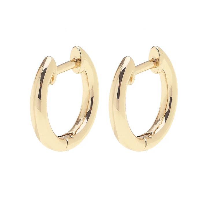 Michelle Classic Huggie Hoop Earring Shiny Gold