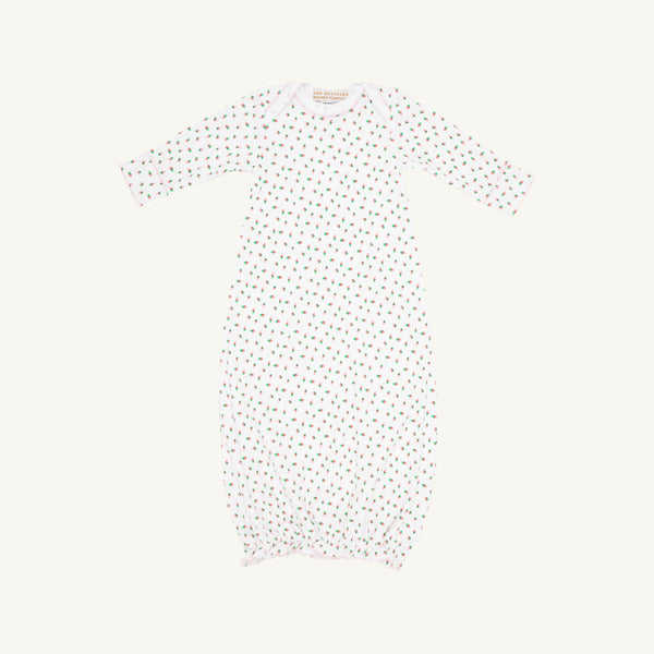 Beaufort Bonnet Adorable Every Day Gown Pot Royal Rosebud/Worth Ave White 0-3M