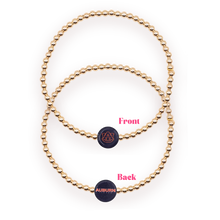 Load image into Gallery viewer, Beaded Blondes Auburn Gold Logo Bracelet
