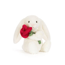 Load image into Gallery viewer, JellyCat Cream Bunny with Rose
