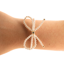 Load image into Gallery viewer, Beaded Blondes Pearl Bow Bracelet
