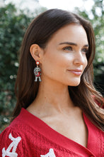 Load image into Gallery viewer, Alabama Big Al Resin Mascot Earrings in Red/Grey
