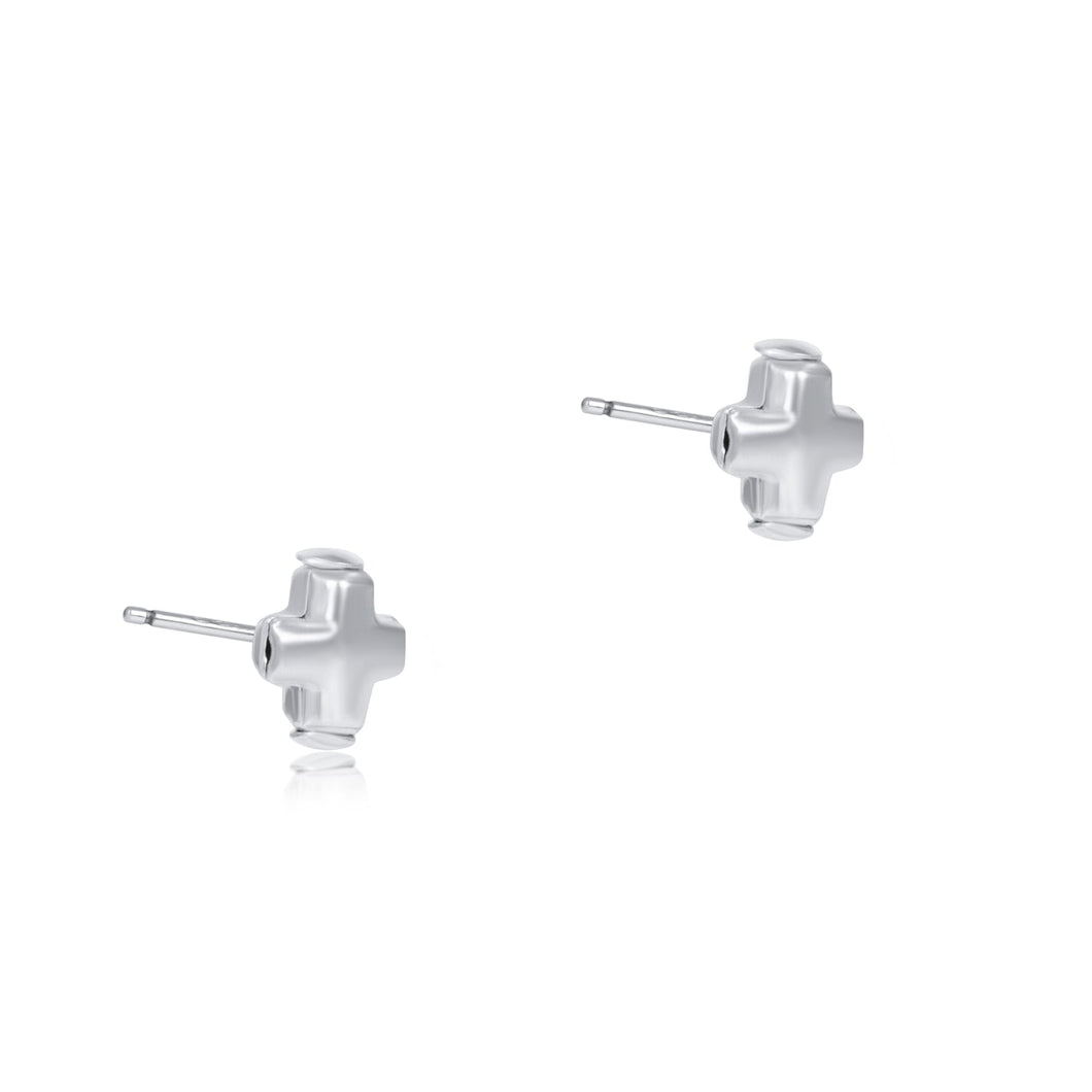 Enweton Signature Cross Small Sterling Silver Stud