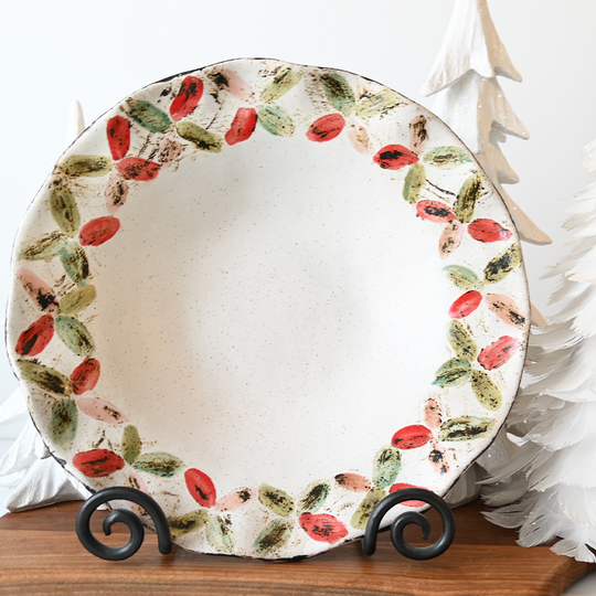 Etta B Criss Cross Christmas Bowl