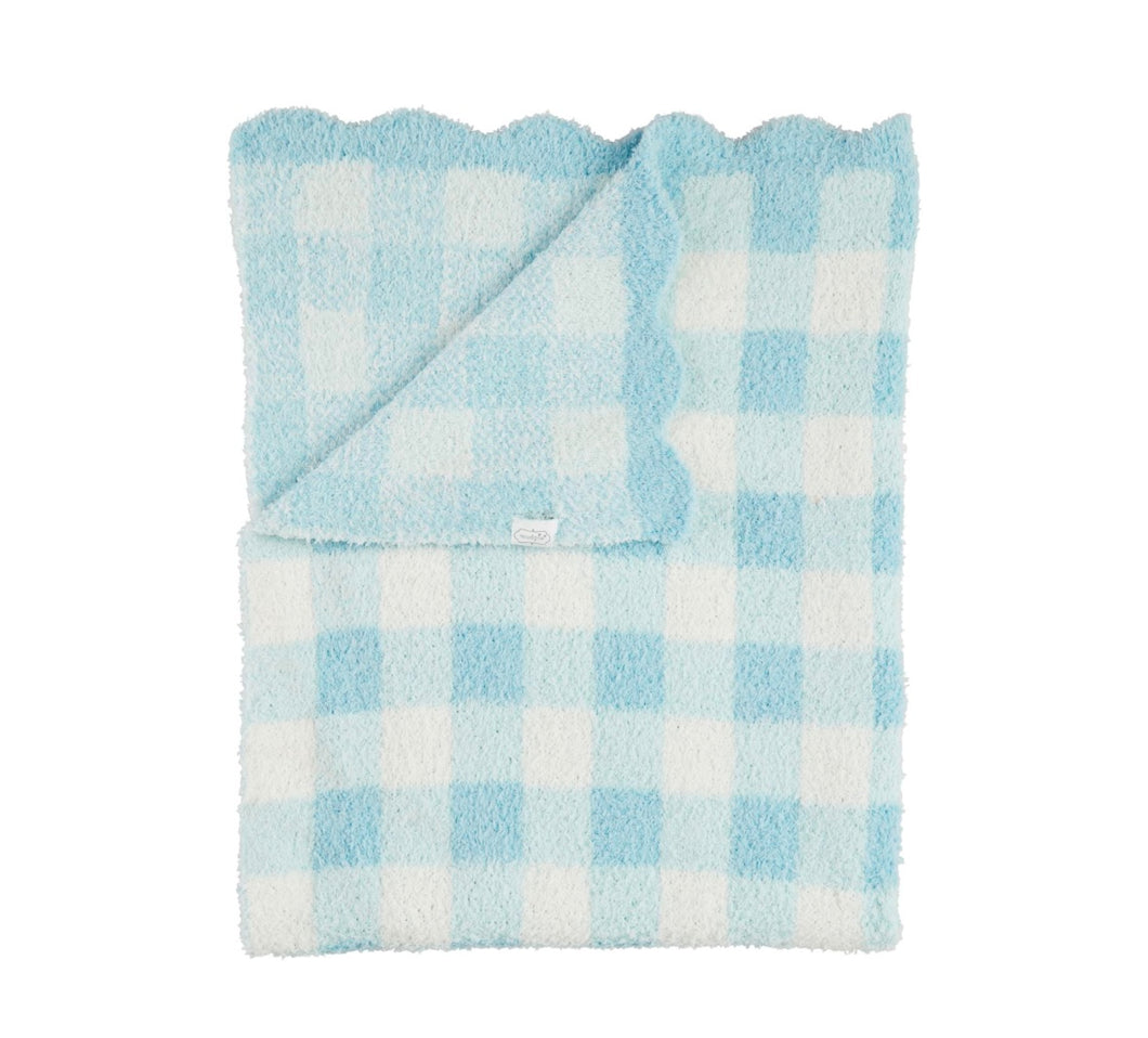 Blue Gingham Chenille Blanket