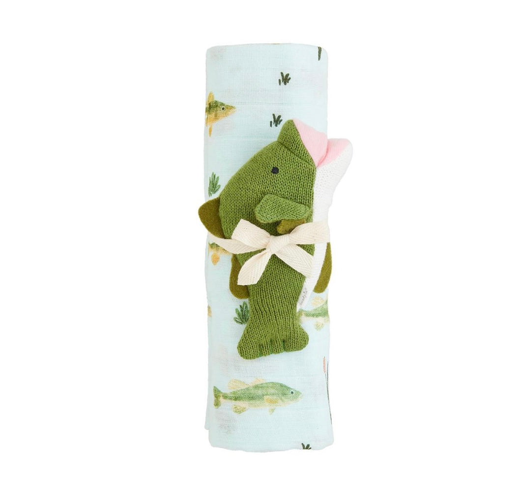 Fish Swaddle and Rattle