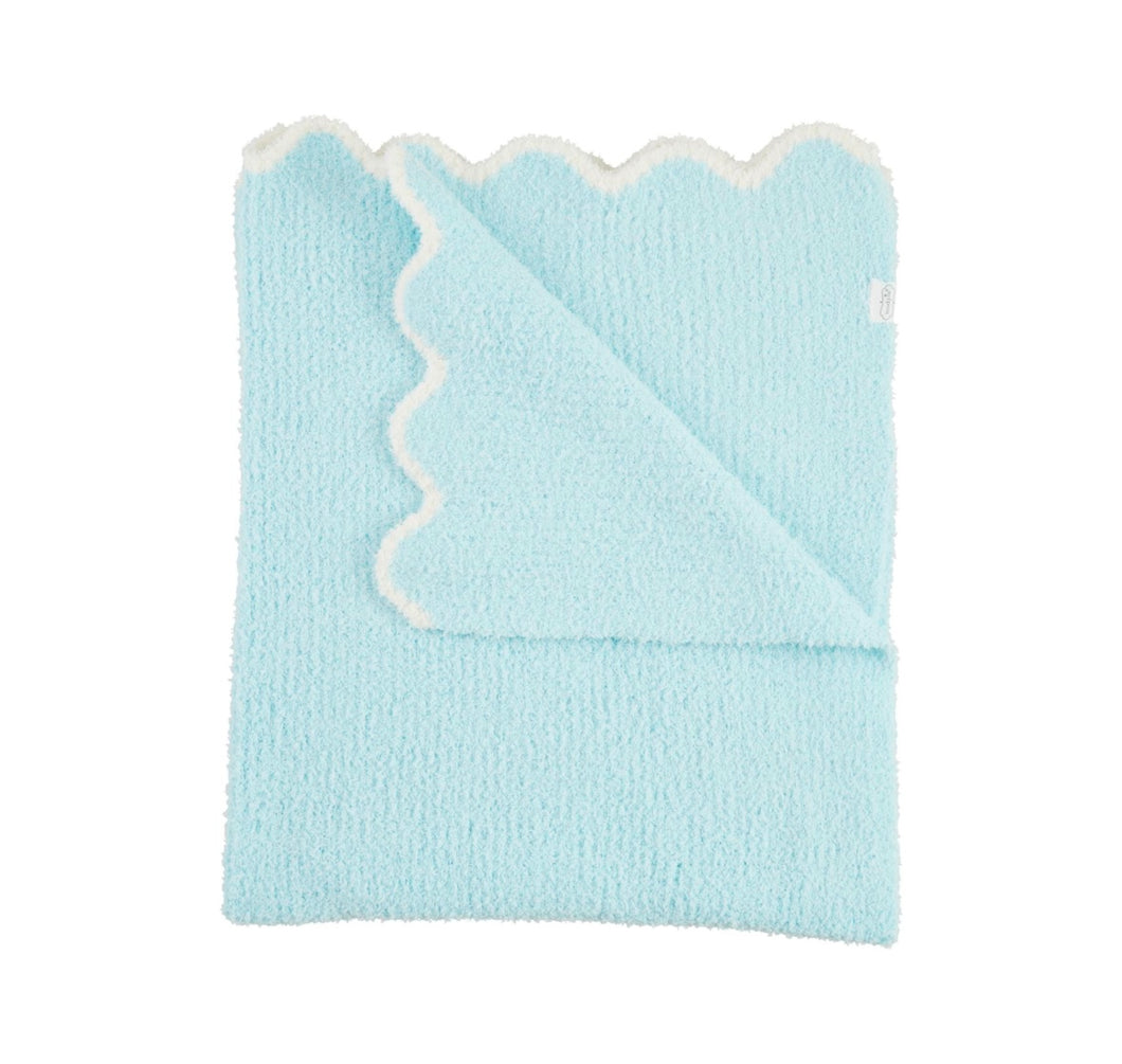 Blue Scallop Chenille Blanket